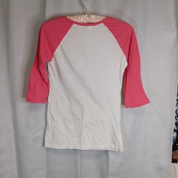 Girls Christmas Snoopy Shirt Woodstock Shimmer Lightbulbs XL Pink White COTTON - Picture 4 of 7